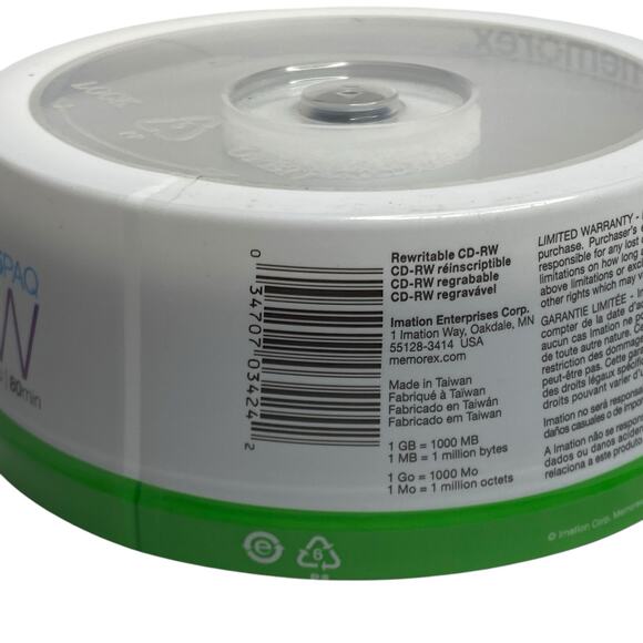 SEALED Memorex 25PK Spindle High-Speed CD-RW Rewritable 12X700MB 80min BLANK CD - Picture 5 of 10